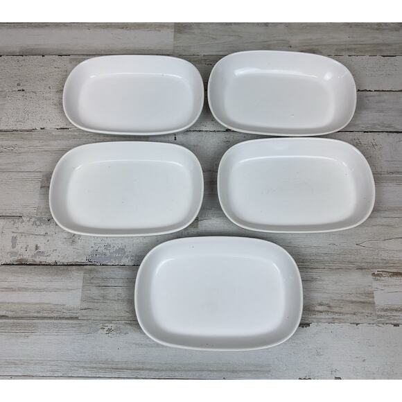 Lot of 5 Vtg Pfaltzgraff United & Delta Airline Service Dishes 7×5 White Ceramic - Picture 1 of 10